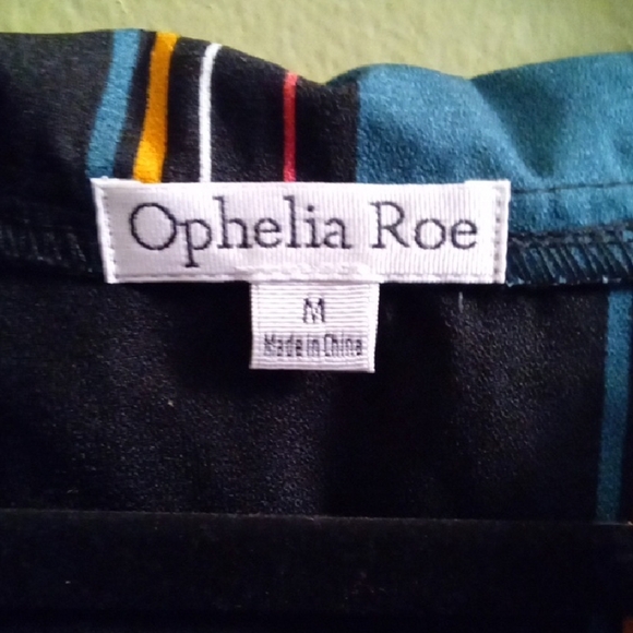 Womans M Ophelia Roe Striped Blouse Lightweight Flowy Relaxed Fit - Picture 2 of 4